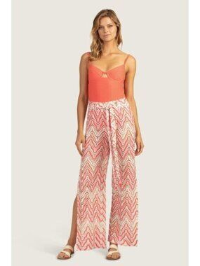 TRINA TURK Crochet Pants Cover Up  L Serafina Boho Resortwear Cruise NEW